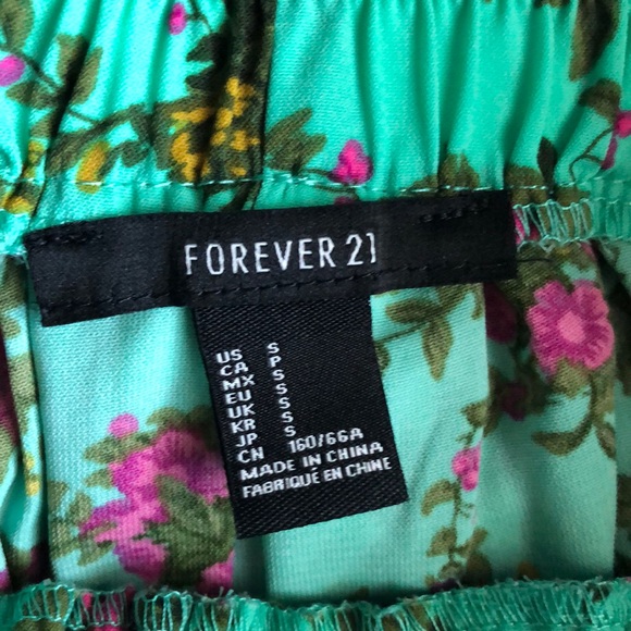 BOGO Teal/turquoise/mint floral skater skirt - Picture 2 of 3